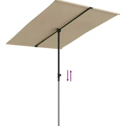 MAISON EXCLUSIVE - Parasol de jardin avec mât en aluminium 2x1,5 m taupe