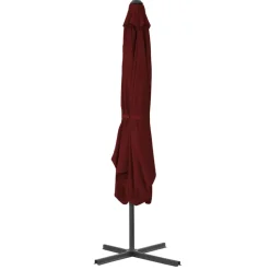MAISON EXCLUSIVE - Parasol de jardin et mât en acier rouge bordeaux 250x250x230 cm
