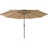 MAISON EXCLUSIVE - Parasol de jardin avec lumières led et mât en métal 400cm taupe