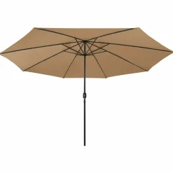 MAISON EXCLUSIVE - Parasol de jardin avec lumières led et mât en métal 400cm taupe