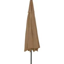 MAISON EXCLUSIVE - Parasol de jardin avec lumières led et mât en métal 400cm taupe