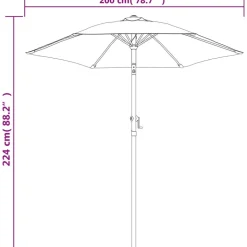 MAISON EXCLUSIVE - Parasol bordeaux 200x224 cm aluminium