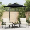 MAISON EXCLUSIVE - Parasol de jardin avec mât en acier noir 225x225x212 cm