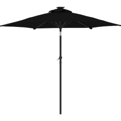 MAISON EXCLUSIVE - Parasol de jardin avec mât en acier noir 225x225x212 cm