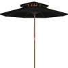 MAISON EXCLUSIVE - Parasol à deux étages avec mât en bois noir 270 cm