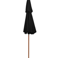 MAISON EXCLUSIVE - Parasol à deux étages avec mât en bois noir 270 cm
