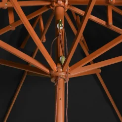 MAISON EXCLUSIVE - Parasol à deux étages avec mât en bois noir 270 cm