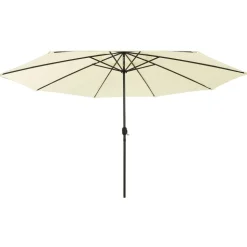 MAISON EXCLUSIVE - Parasol de jardin avec lumières led et mât en métal 400cm sable
