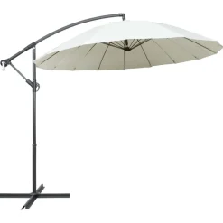 MAISON EXCLUSIVE - Parasol suspendu avec poteau en aluminium blanc 3 m