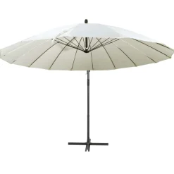 MAISON EXCLUSIVE - Parasol suspendu avec poteau en aluminium blanc 3 m