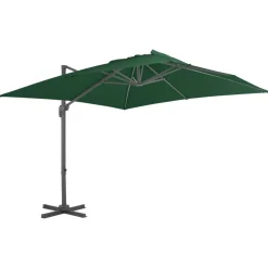 MAISON EXCLUSIVE - Parasol de jardin en porte-à-faux et poteau en aluminium vert