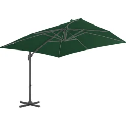 MAISON EXCLUSIVE - Parasol de jardin en porte-à-faux et poteau en aluminium vert