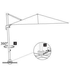 MAISON EXCLUSIVE - Parasol de jardin en porte-à-faux et poteau en aluminium vert