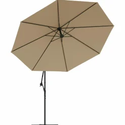 MAISON EXCLUSIVE - Parasol de jardin en porte-à-faux et lumières led mât en métal