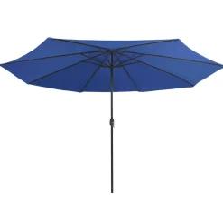 MAISON EXCLUSIVE - Parasol de jardin avec mât en métal 390 cm bleu azuré