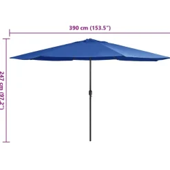 MAISON EXCLUSIVE - Parasol de jardin avec mât en métal 390 cm bleu azuré