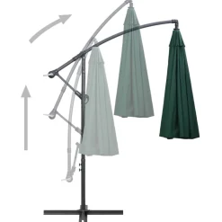 MAISON EXCLUSIVE - Parasol suspendu avec poteau en aluminium vert 3 m