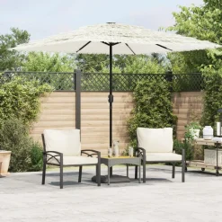 MAISON EXCLUSIVE - Parasol de jardin avec mât en acier blanc 248x248x248 cm