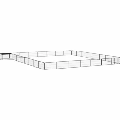 MAISON EXCLUSIVE - Parc pour chien 32panneaux noir 100x50cm acier enduit de poudre