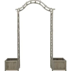 MAISON EXCLUSIVE - Pergola de jardin avec jardinière gris bois pin massif