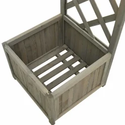 MAISON EXCLUSIVE - Pergola de jardin avec jardinière gris bois pin massif