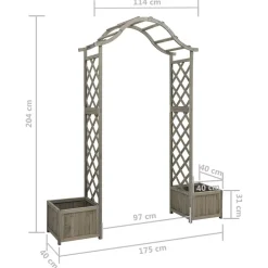 MAISON EXCLUSIVE - Pergola de jardin avec jardinière gris bois pin massif