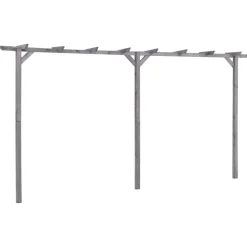 MAISON EXCLUSIVE - Pergola de jardin gris 400x40x205 cm bois de pin imprégné