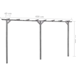 MAISON EXCLUSIVE - Pergola de jardin gris 400x40x205 cm bois de pin imprégné