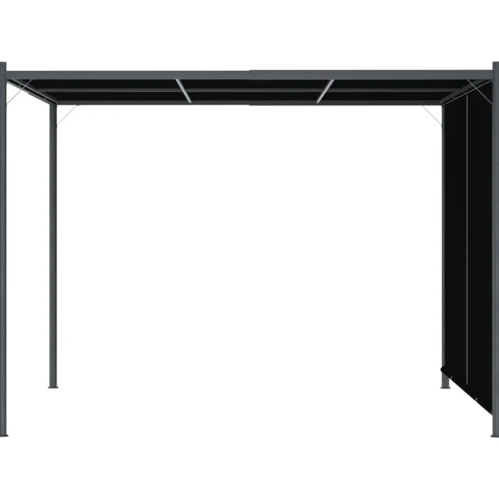 MAISON EXCLUSIVE - Pergola de jardin avec toit rétractable 3x3 m anthracite