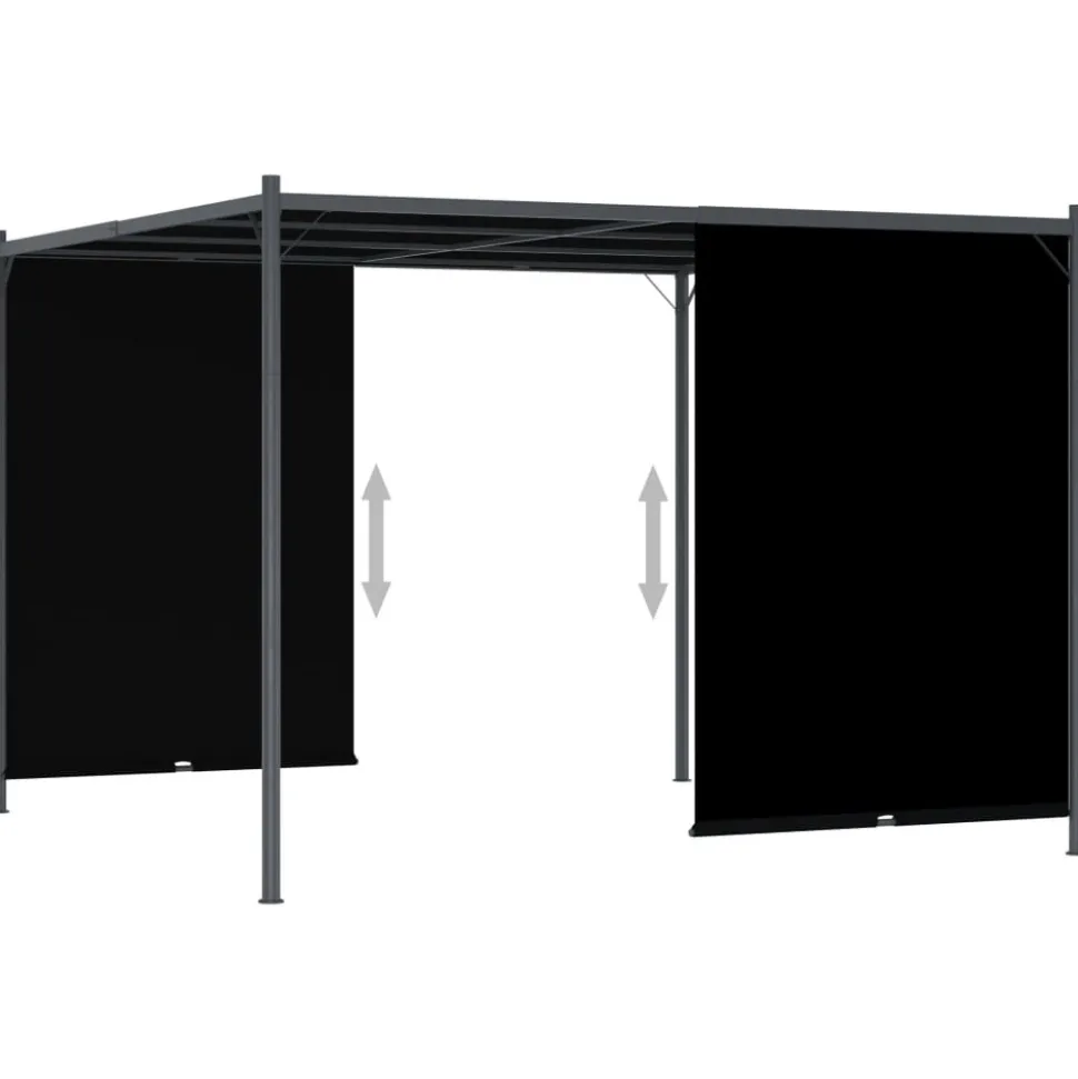 MAISON EXCLUSIVE - Pergola de jardin avec toit rétractable 3x3 m anthracite