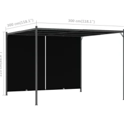 MAISON EXCLUSIVE - Pergola de jardin avec toit rétractable 3x3 m anthracite