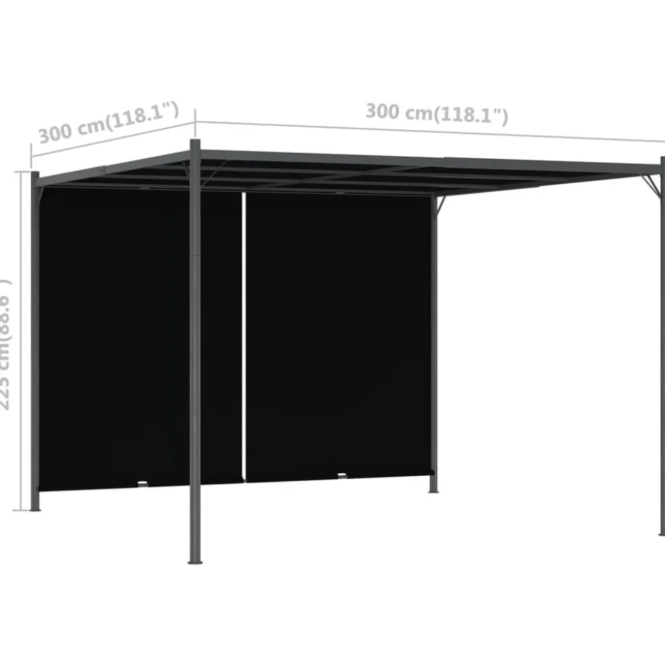 MAISON EXCLUSIVE - Pergola de jardin avec toit rétractable 3x3 m anthracite