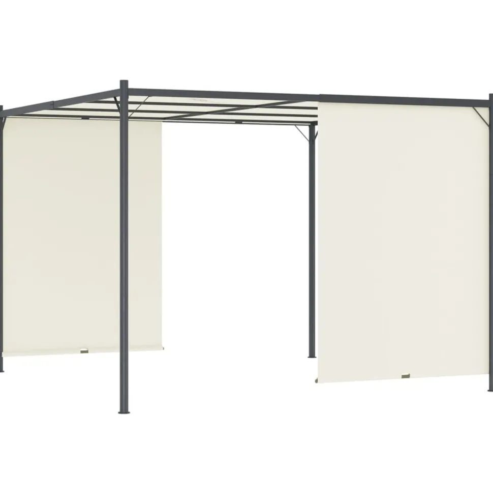 MAISON EXCLUSIVE - Pergola avec toit réglable crème blanc 3x3 m acier