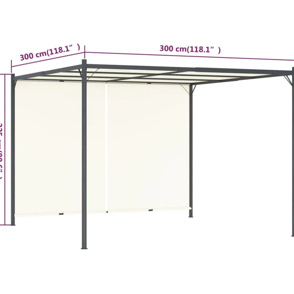 MAISON EXCLUSIVE - Pergola avec toit réglable crème blanc 3x3 m acier