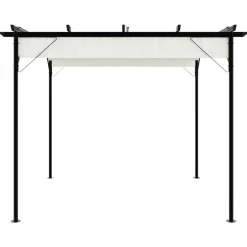 MAISON EXCLUSIVE - Pergola avec toit rétractable blanc crème 3 x 3 m acier
