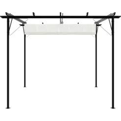 MAISON EXCLUSIVE - Pergola avec toit rétractable blanc crème 3 x 3 m acier