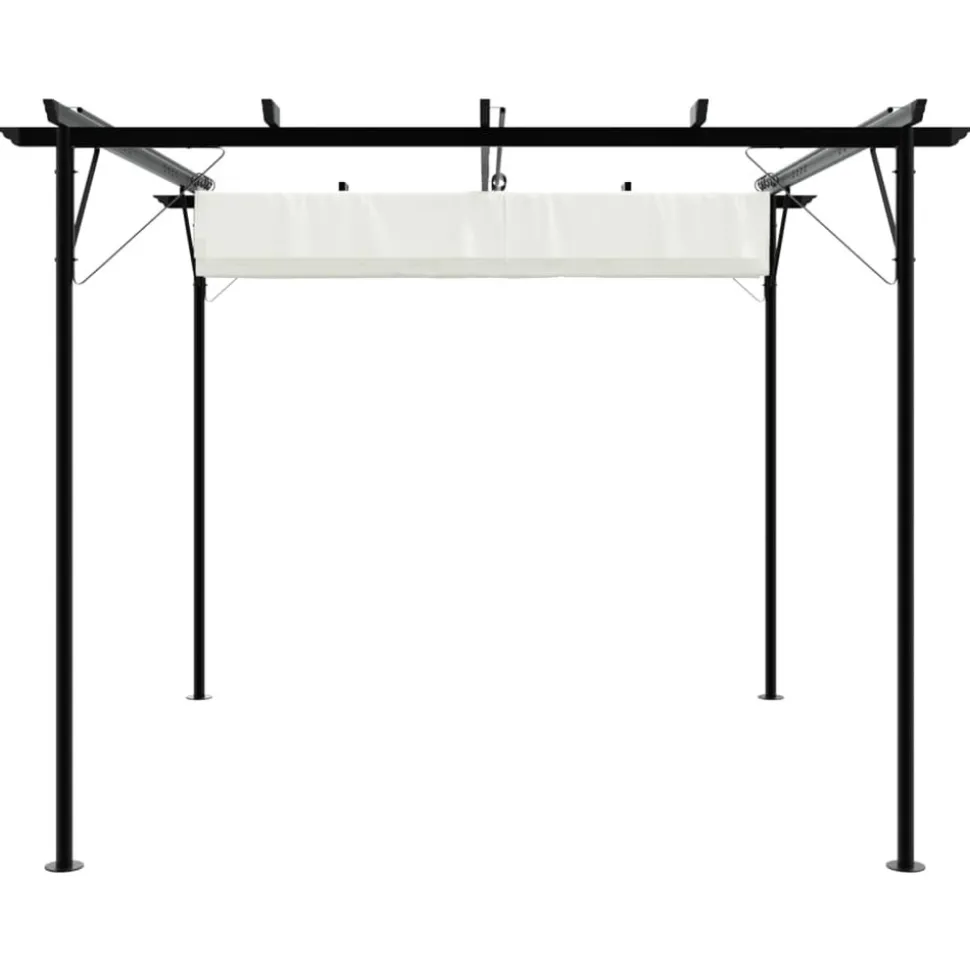 MAISON EXCLUSIVE - Pergola avec toit rétractable blanc crème 3 x 3 m acier