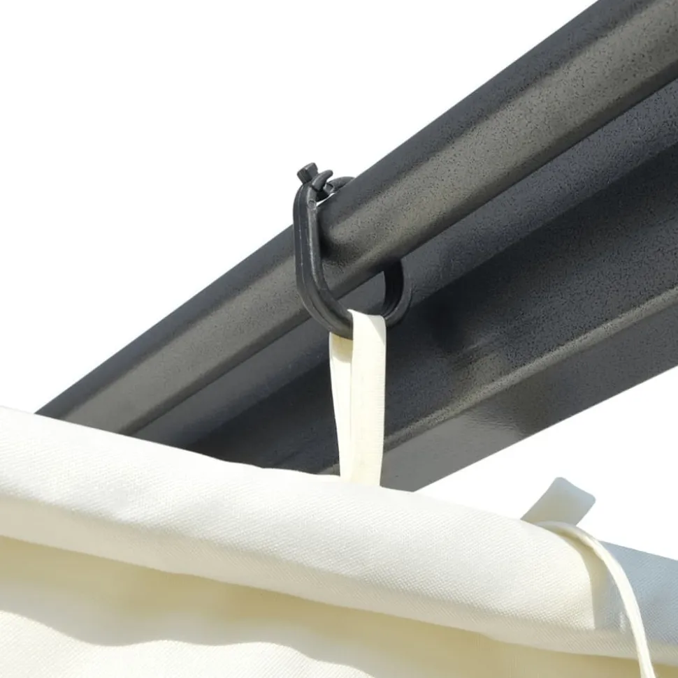 MAISON EXCLUSIVE - Pergola avec toit rétractable blanc crème 3 x 3 m acier