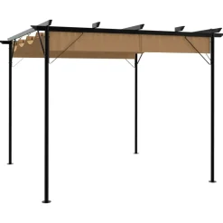MAISON EXCLUSIVE - Pergola avec toit rétractable taupe 3x3 m acier 180 g/m²