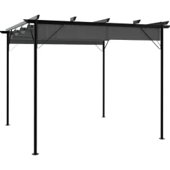 MAISON EXCLUSIVE - Pergola avec toit rétractable anthracite 3x3 m acier 180 g/m²
