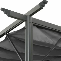 MAISON EXCLUSIVE - Pergola avec toit rétractable anthracite 3x3 m acier 180 g/m²