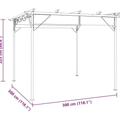 MAISON EXCLUSIVE - Pergola avec toit rétractable anthracite 3x3 m acier 180 g/m²