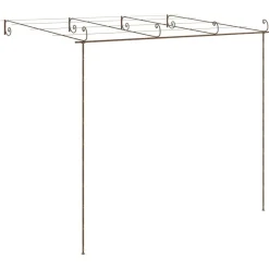 MAISON EXCLUSIVE - Pergola de jardin marron antique 4x3x2,5 m fer