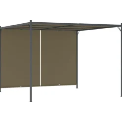 MAISON EXCLUSIVE - Pergola de jardin avec auvent rétractable 3x3 m taupe 180 g/m²