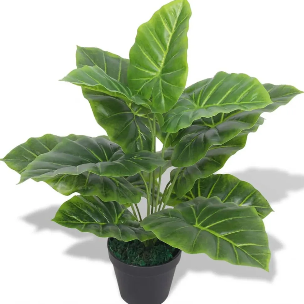 MAISON EXCLUSIVE - Plante taro artificielle avec pot 45 cm vert