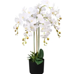 MAISON EXCLUSIVE - Plante artificielle avec pot orchidée 75 cm blanc