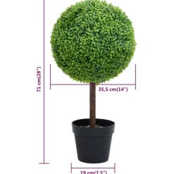 MAISON EXCLUSIVE - Plante de buis artificiel avec pot forme de boule vert 71 cm