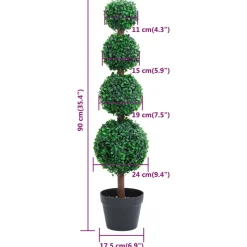 MAISON EXCLUSIVE - Plante de buis artificiel avec pot forme de boule vert 90 cm