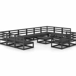 MAISON EXCLUSIVE - Salon de jardin 13 pcs bois de pin massif