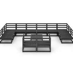 MAISON EXCLUSIVE - Salon de jardin 13 pcs bois de pin massif